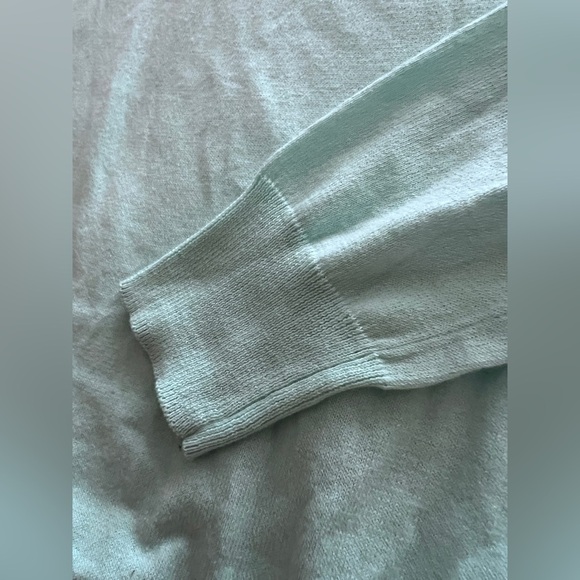 J.Crew Women’s Mint Green Preppy Cotton Knit V-Neck Sweater Small - Picture 5 of 9